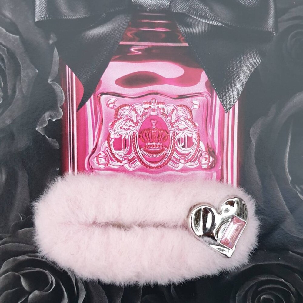 Women Silver Pink Faux Fur Heart Hair Clip Pin Girls Casual Accessory Gift